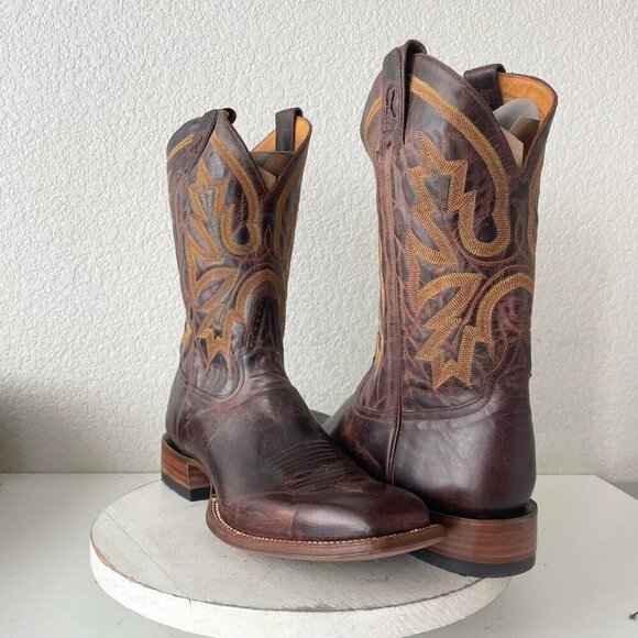 NEW Rod Patrick Mens Cowboy Boots 14.5A Perro Loco Brown Western Square Toe - Picture 13 of 13